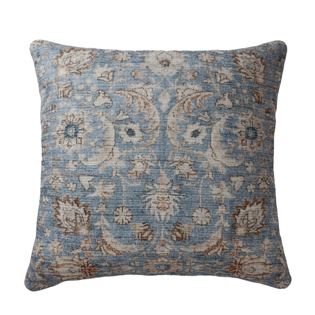 Vintage Distressed Blue Persian Cushion