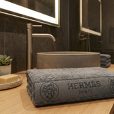 Grey VJ Supreme Sheared Velour H3 Towel (50×90 cm)