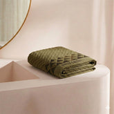 Olive Green Sheared Velour Towel (50×90 cm)