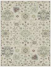 Aurora Cream & Crimson Medallion Rug