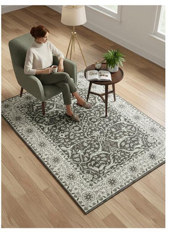 Charcoal & Ivory Classical Rug