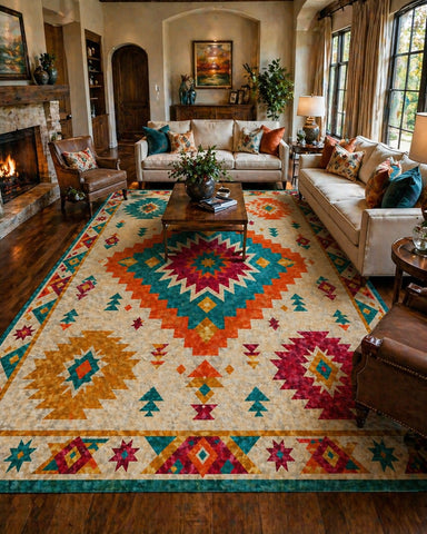 Tribal Sun Colorful Rug