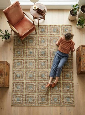 Vintage Copper Cubes Rug
