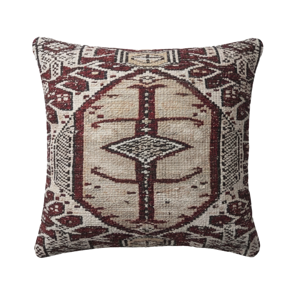 Geometric Terracotta Tribal Kilim Cushion