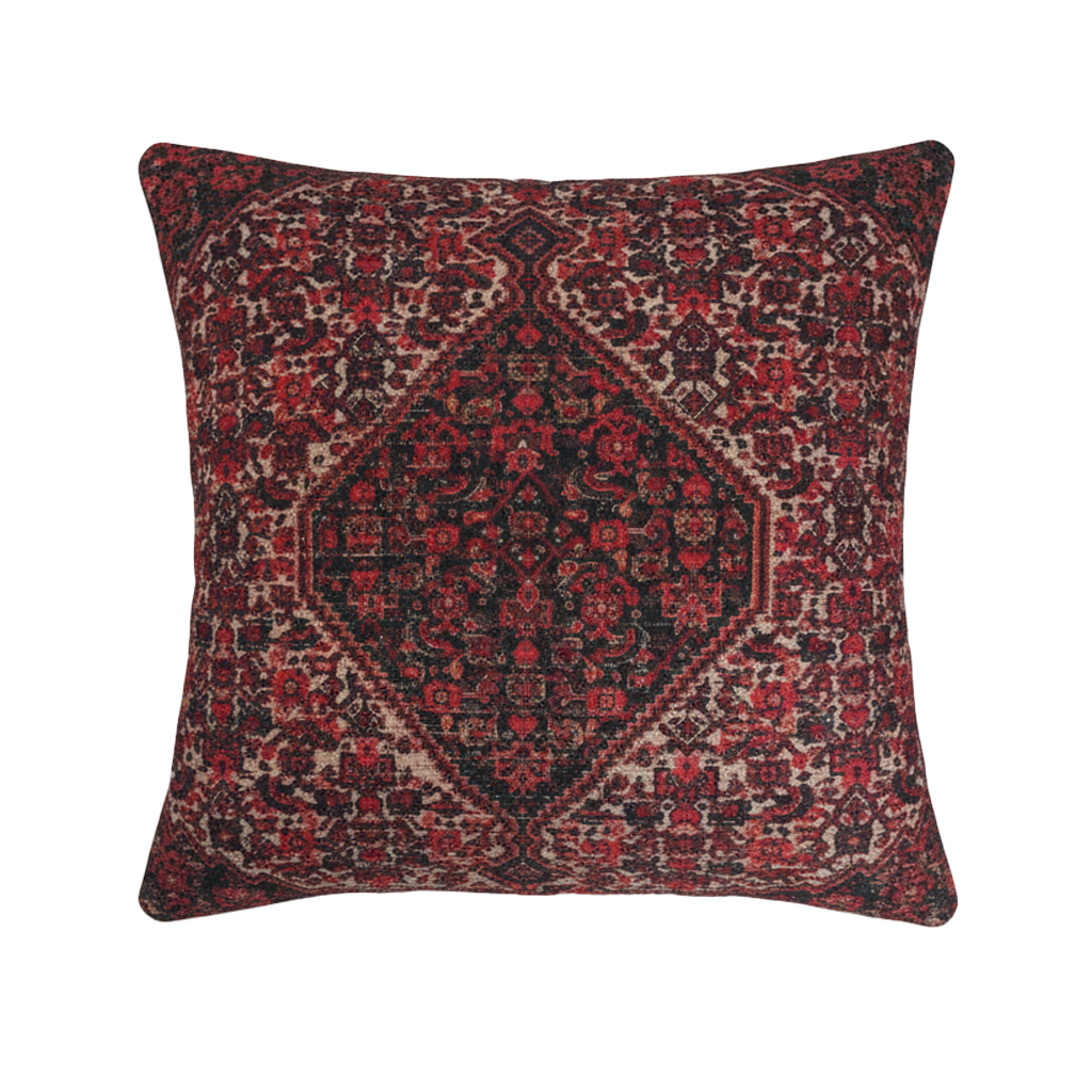 Rich Burgundy Persian Medallion Cushion