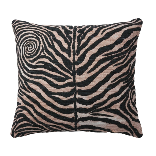 Shaggy Splendor Zebra Cushion