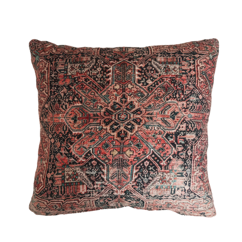 Intricate Red Star Medallion Oriental Cushion