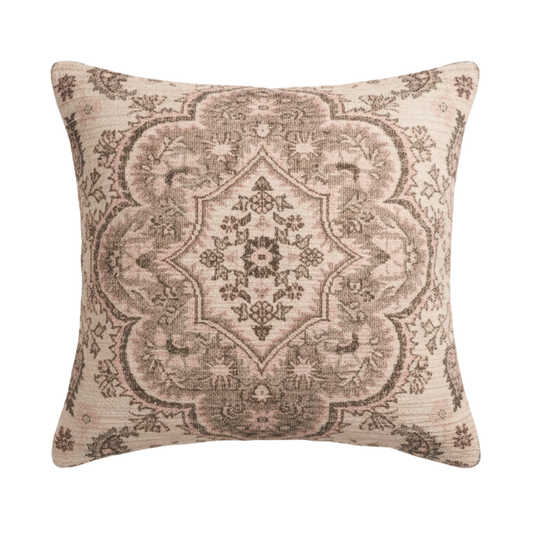 Blush Taupe Quatrefoil Woven Cushion