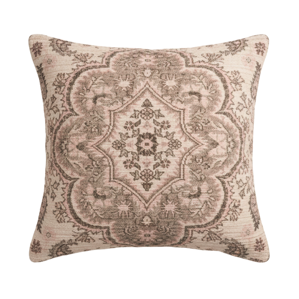 Blush Taupe Quatrefoil Woven Cushion
