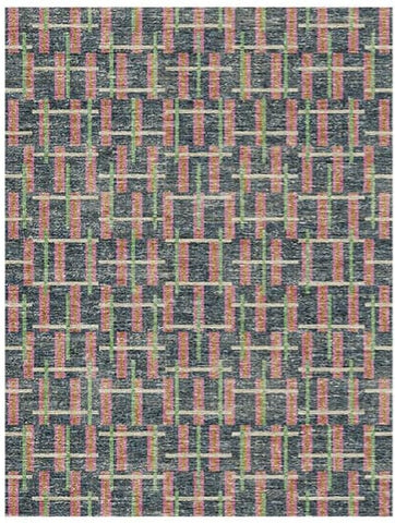 Metro Slate & Coral Geometric Rug