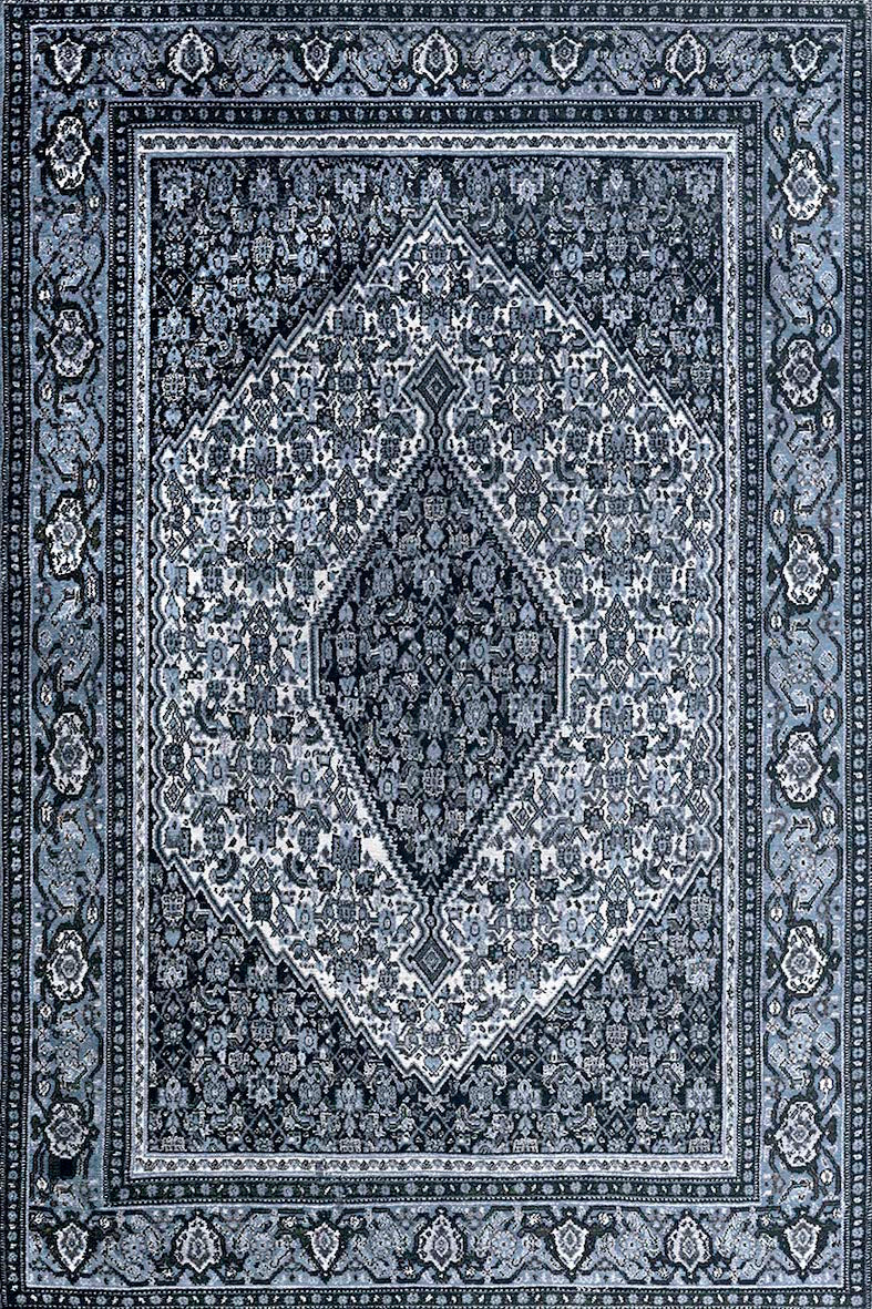 Modern Grey Tribal Stripe Rug