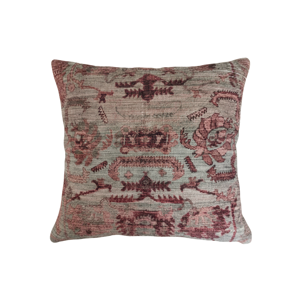 Muted Rose Geometric Woven Cushion