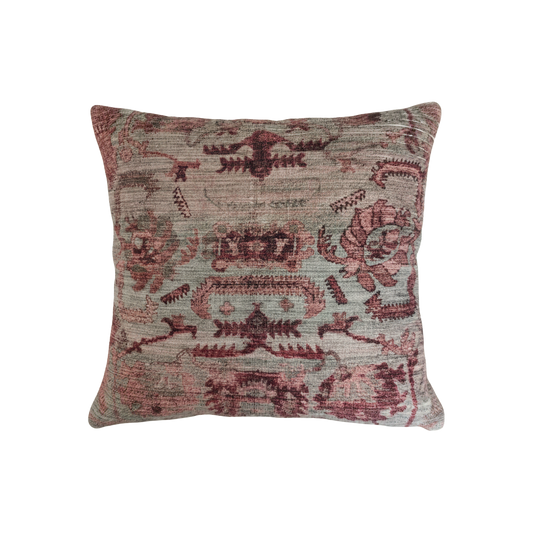 Muted Rose Geometric Woven Cushion
