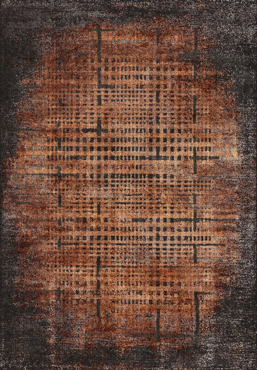 Ember Pixel Abstract Rug