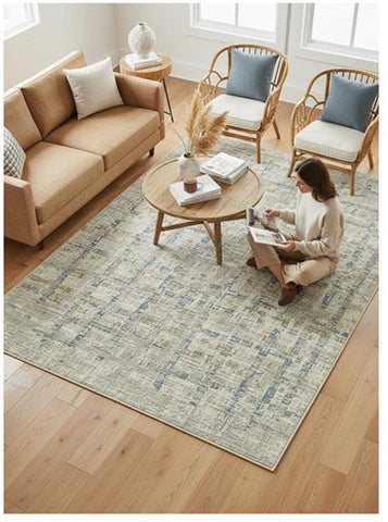 Contemporary Grid Abstract Rug