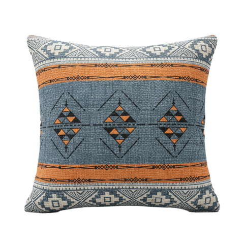 🎁 Rust & Steel Geometric Woven Cushion (100% off)