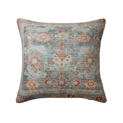 Dusty Blue-Gray Floral Cushion