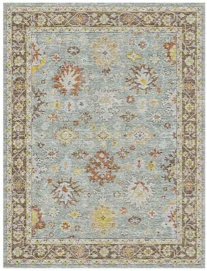 Cloud-Blue Antique Oushak Rug