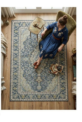 Cyan Medallion Rug