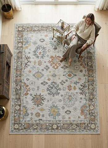 Elite Silver Oushak Rug