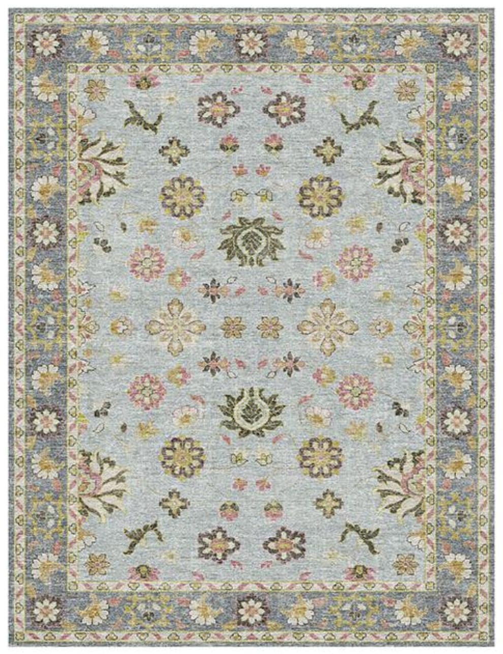 Classic Flora Slate & Rose Rug