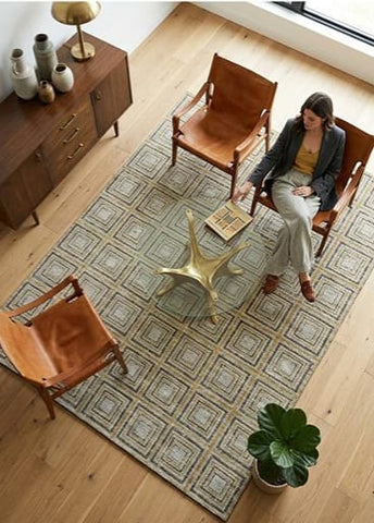 Geometric Dusk Labyrinths Rug