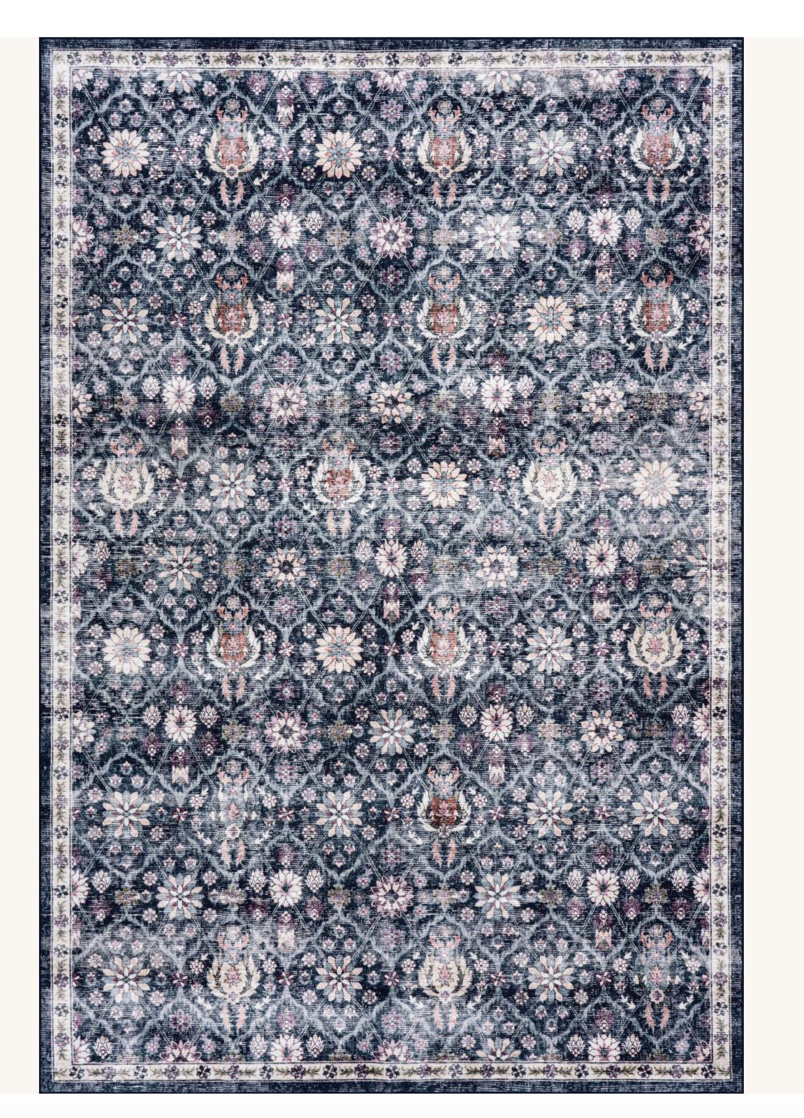 Distressed Midnight Medallion Rug