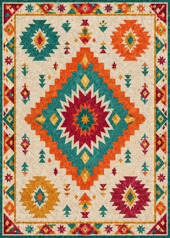 Tribal Sun Colorful Rug