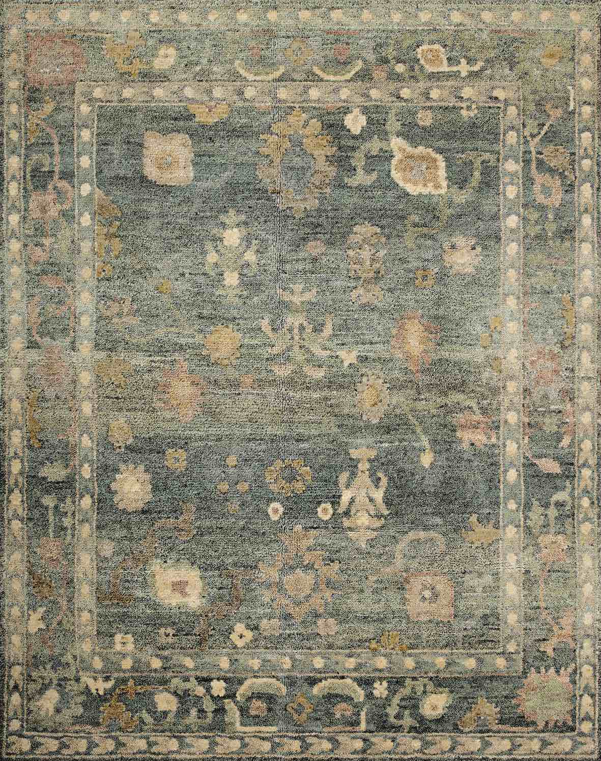 Ocean Mist Floral Distressed Rug
