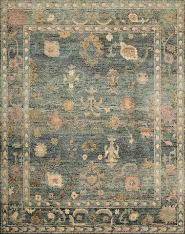 Ocean Mist Floral Distressed Rug