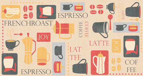 Cafe Mosaic Print Kitchen Rug