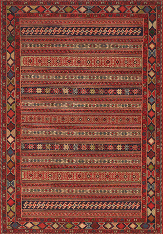 Anatolian Red Striped Flatweave Kilim