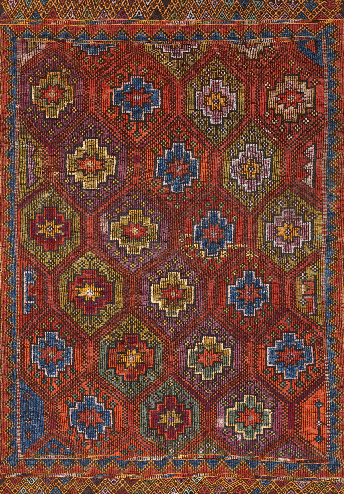 Ornate Crimson Tribal Rug