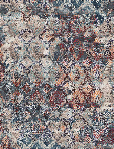 Distressed Jewel Oushak Area Rug