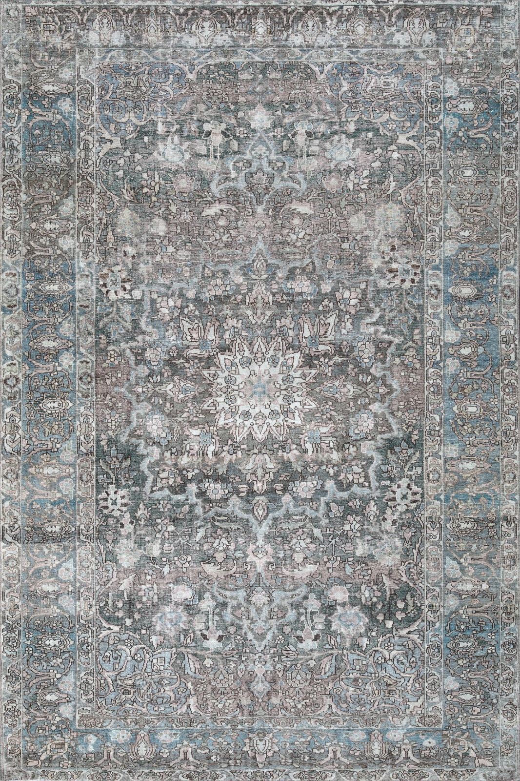 Vintage Blue Slate Persian Rug