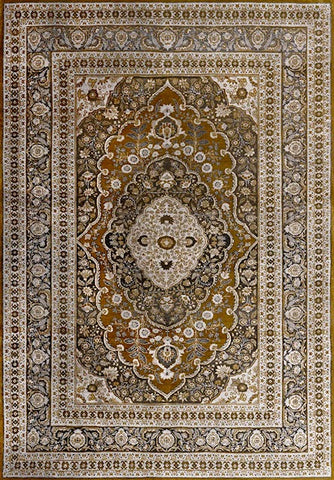 Classic Golden Olive Medallion Rug