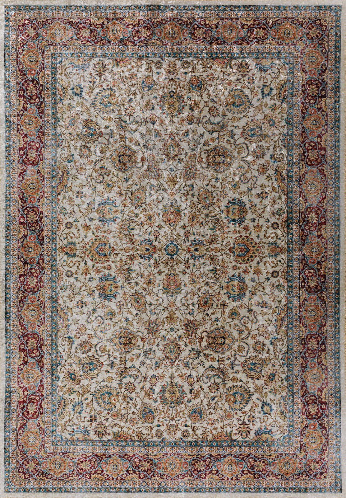 Boho Colorful Floral Medallion Rug