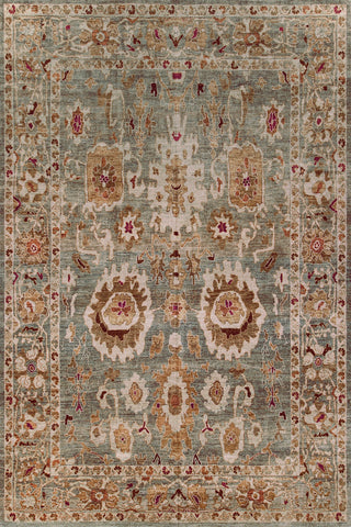 Vintage Sage Green Oushak Rug