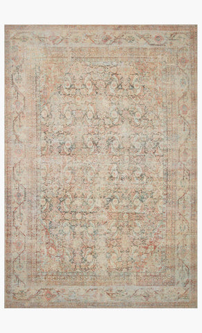 Coral Blue Tribal Rug