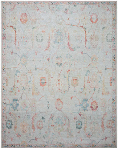 Muted Pastel Floral Traditional Rug