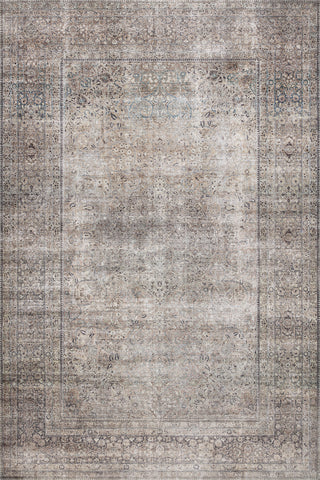 Vintage Faded Taupe Ornamental Rug