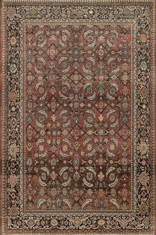 Vintage Garnet and Navy Traditional Rug