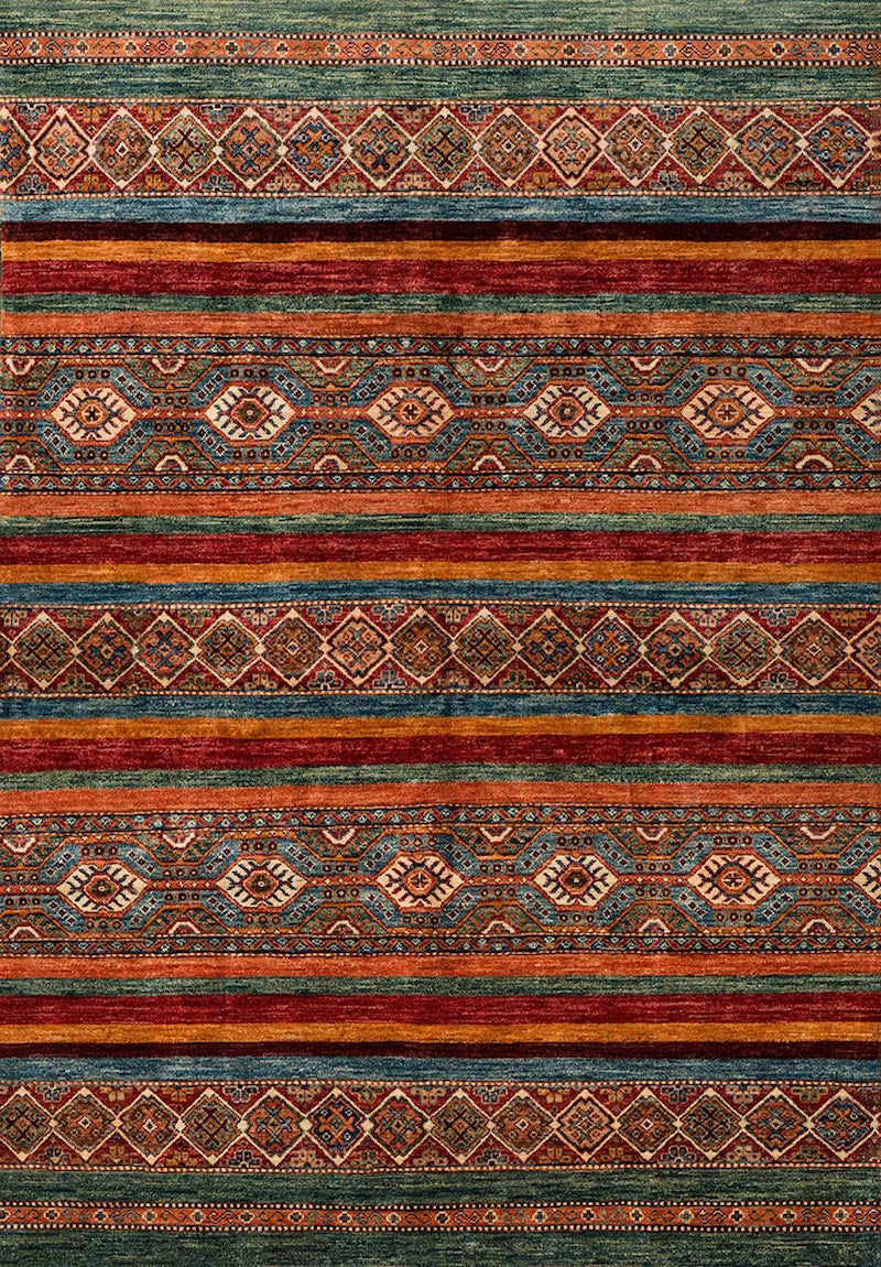 Striped Gabbeh Style Indigo Flatweave Kilim