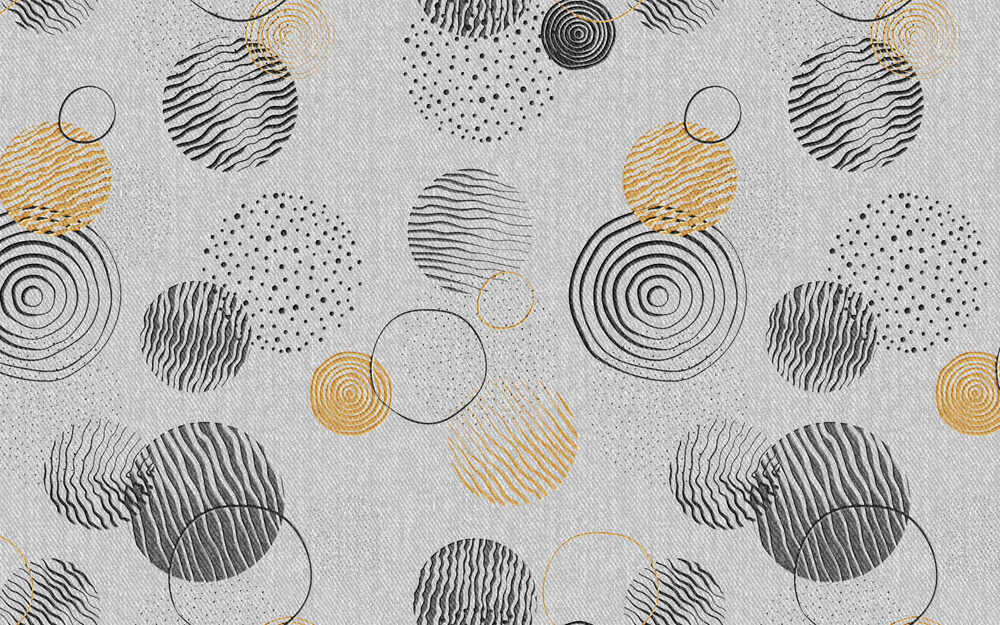 Modern Abstract Circles Kitchen Mat