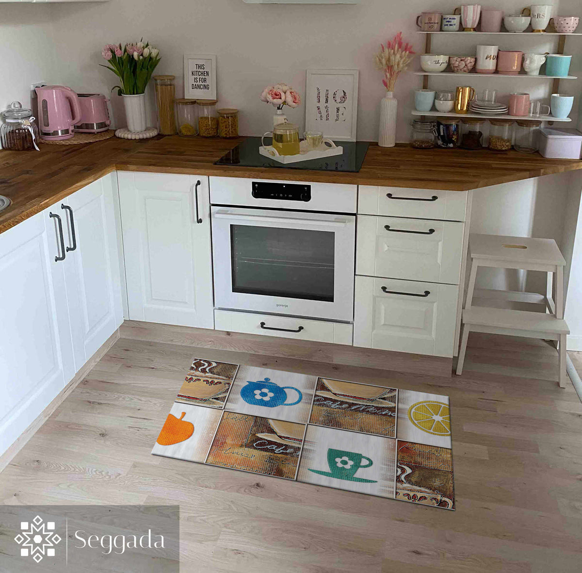 Patchwork Cafe Tile Kitchen Mat