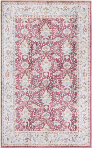 Vintage Dusty Berry Traditional Floral Rug