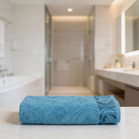 Soft Velour Light Blue Towel (90×150 cm)