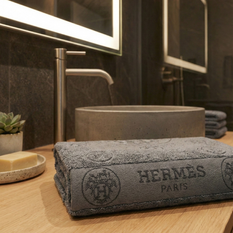 Grey VJ Supreme Sheared Velour H3 Towel (50×90 cm)