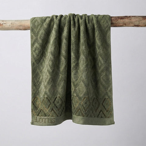 Classic Dark Olive Sheared Velour Towel (50×90 cm)