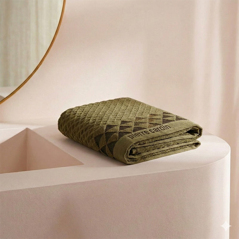 Olive Green Sheared Velour Towel (50×90 cm)